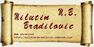 Milutin Bradilović vizit kartica